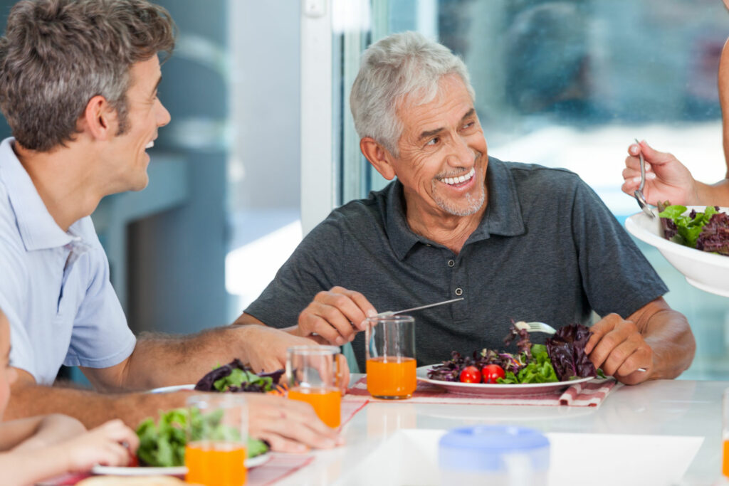 people-eating-talking-laughing